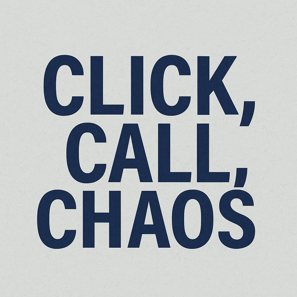 Click, Call, Chaos typographic project cover